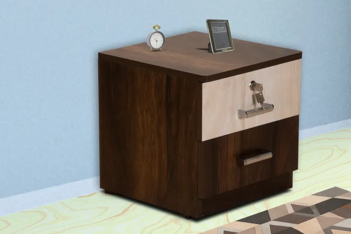 VIVDeal Lara Bedside Table Jungle Wood Dark & Light
